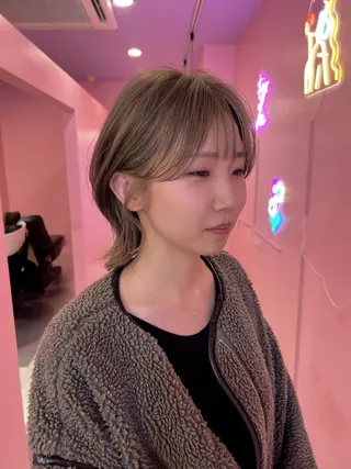 ミディアム 紙屋町ショート /ボブ　パーマ河内蓮のヘアスタイル