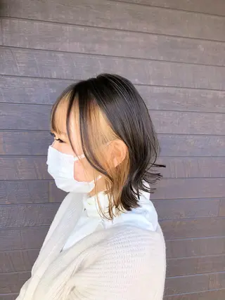 ミディアム 太白区白髪ぼかし/ ボブカット/千葉達人のヘアスタイル