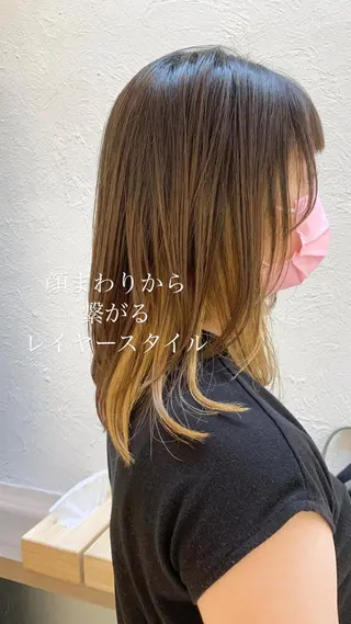 ミディアム 似合わせカラー/艶 髪質改善/ヨシザキのヘアスタイル