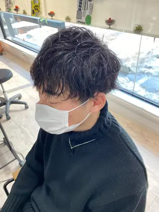 メンズ 波巻きスパイラル/ メンズパーマ/ゆうひのヘアスタイル