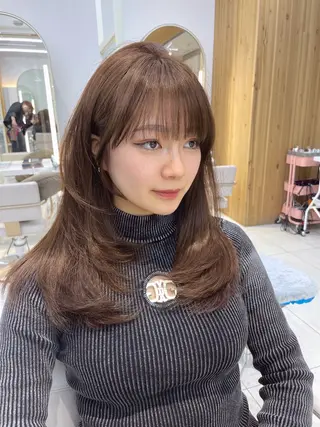 セミロング 顔周り/透明感カラー /韓国ヘア/TAKUのヘアスタイル