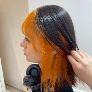 ミディアム カラー ブリーチ/ヘアセット 【𝙍𝙞𝙣𝙤】のヘアスタイル