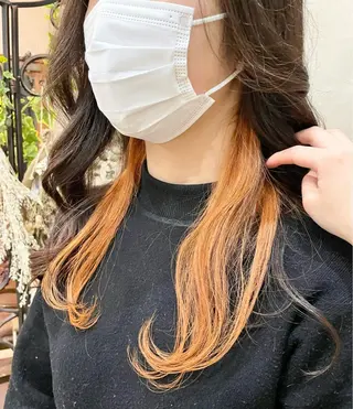 セミロング カラー 【ピンク/韓国ヘア/ ヘアセット】亜海のヘアスタイル