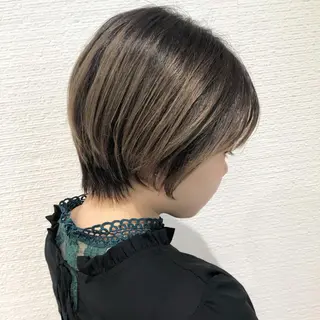 ショート ショート/ボブ/ 白髪ぼかし/しんやのヘアスタイル