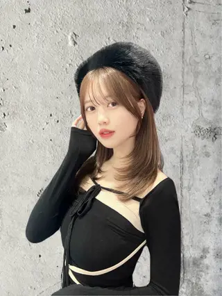 セミロング 韓国/縮毛矯正/ カンタのヘアスタイル