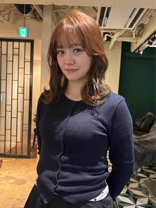 ミディアム カラー ブリーチ/エクステ はしもと そな🫧のヘアスタイル