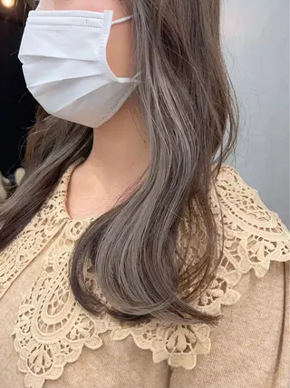 セミロング カラー 🫐寒色系カラー 🫐ヤマナカリリカのヘアスタイル
