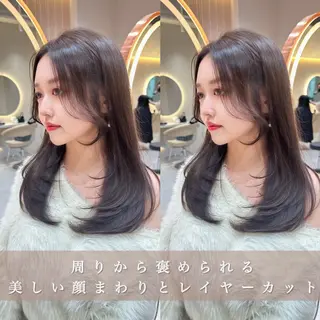 セミロング カラー レイヤー❣️縮毛矯正 川村利幸のヘアスタイル