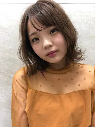 ショート カラー パーマ ヘアアレンジ キッズ ネイル マツエク・マツパ umu.［韓国ヘア /ダウンパーマ］のヘアスタイル