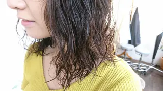 セミロング カラー パーマ ヘアアレンジ エグチ アキラのヘアスタイル