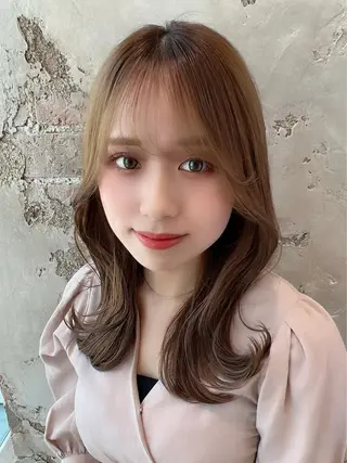 セミロング カラー 🧡くびれヘア/前髪 顔周り🧡久原結衣のヘアスタイル