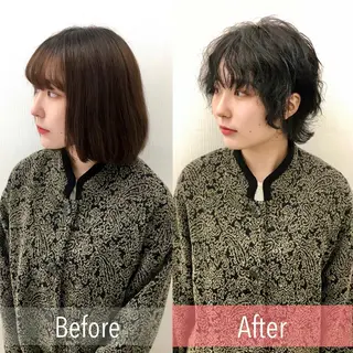 ショート カラー パーマ NoWL所属・大人可愛いショート＊ NoWL栗原隆成のヘアスタイル