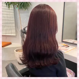 セミロング カラー 💗ガーリーヘア🎀 saki💗のヘアスタイル