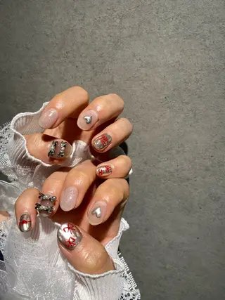 ネイル I-nailロング /ワンホン/キラキラのネイルデザイン