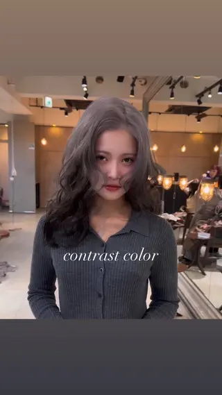 セミロング カラー 💜ハイトーン💛 マジカルかいちゃんのヘアスタイル