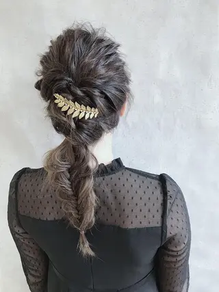 セミロング カラー パーマ ヘアアレンジ _ WHITE三宮店のヘアスタイル