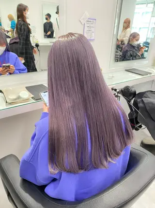 ロング カラー 名古屋ムラ修正 ハイトーンのヘアスタイル