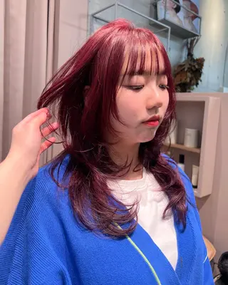 ロング カコ/レイヤーカット ヘアアレンジのヘアスタイル