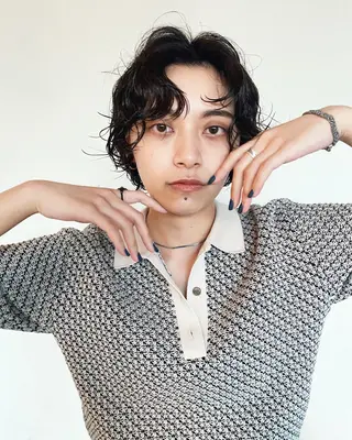 ショート ラベンダーカラー＆ ミルクティー太田のヘアスタイル