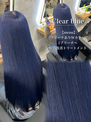 ロング カラー ヘアアレンジ ダメージレスカラー 🩵HIYO🩵のヘアスタイル