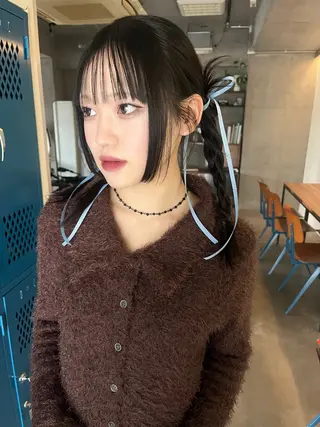 ロング カラー 無料カット/ハイ トーンカラー/きらのヘアスタイル