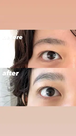 ミディアム カラー パーマ ヘアアレンジ メンズ キッズ ネイル マツエク・マツパ アイブロウ 𝑹 eyelashのマツエク・マツパデザイン