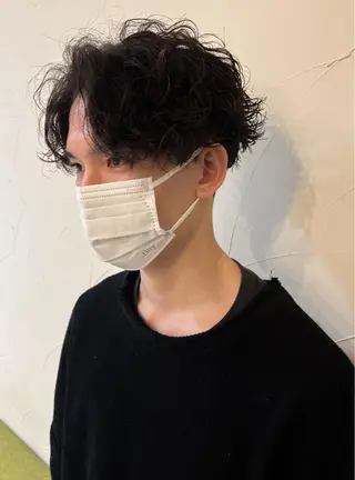 ミディアム パーマ メンズ 樋野 亮のヘアスタイル