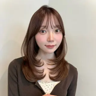 ミディアム カラー sora/レイヤー/ 透明感カラー🎀のヘアスタイル