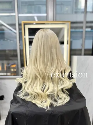ロング カラー エクステ🩵ブリーチ 韓国ヘア🩵KAEのヘアスタイル