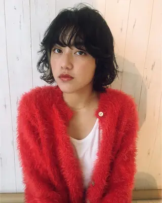 ショート カラー パーマ さかい なつみのヘアスタイル