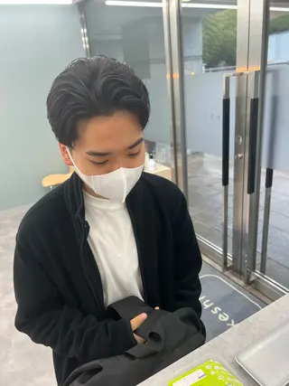 メンズ アイブロウ メンズ/パーマ /フェード/岡山秀人のヘアスタイル