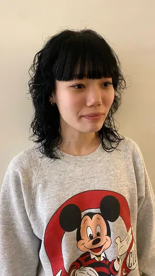 セミロング カラー パーマ 酸性ストレート/ 髪質改善/イソヤトモのヘアスタイル