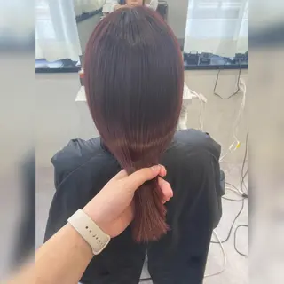 ミディアム 韓国風cut/ 縮毛矯正/正岡幹康のヘアスタイル