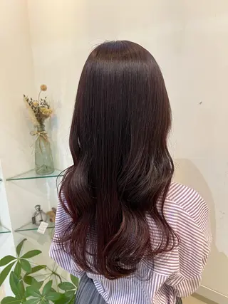 ロング カラー ブリーチしない暖色 カラー🥀杉 優菜のヘアスタイル