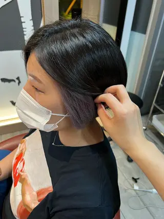 ショート LONESS GINZA所属・FUJIIKANON /ケア‪透明感カラーのヘアスタイル