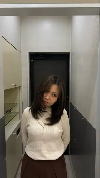 ミディアム Hair&beauty the B  岡崎店所属・磯貝七海/カラー /ブリーチ/縮毛矯正のヘアスタイル