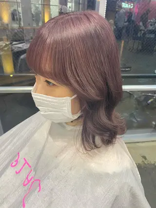 ミディアム カラー 💗💗韓国レイヤー yu-ki💗💗のヘアスタイル