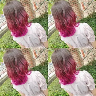 セミロング カラー ヘアアレンジ キッズ 💟Chloe原宿店 🩶ハイトーンのヘアスタイル