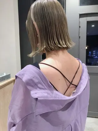 ショート カラー cie所属・ボブ/ミニボブ 透明感カラーkadoのヘアスタイル