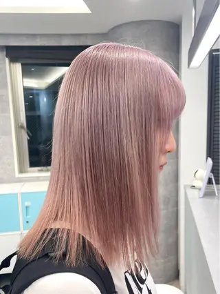 セミロング ♡似合わせハイトーン ♡maiのヘアスタイル