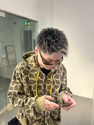 ショート カラー パーマ メンズ stimulus所属・stimulus/ HAYATOのヘアスタイル