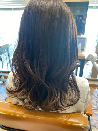 ミディアム カラー 顔周り/くびれヘア 韓国ヘア💕風間るなのヘアスタイル