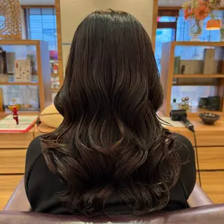 セミロング パーマ 韓国風パーマ🌿コテ 巻き風パーマ/るいのヘアスタイル