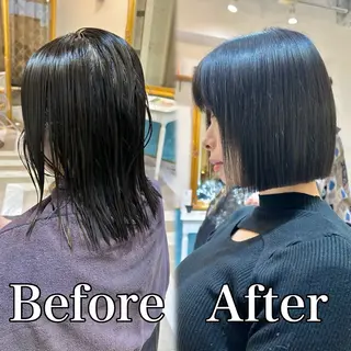 ミディアム 髪質改善【縮毛矯正】 北千住で美髪に導く人のヘアスタイル