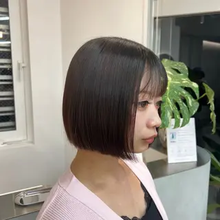 ミディアム カラー 小森聖奈 韓国風レイヤーカットのヘアスタイル