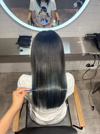 セミロング 中国人美容師／透明感 縮毛矯正/ジャックのヘアスタイル