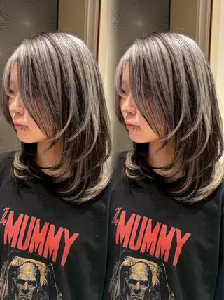 ミディアム Lond Cheri所属・HINA 仙台/ レイヤー/縮毛矯正のヘアスタイル