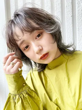 ミディアム カラー レイヤーカット☆顔ま わりカット＊田村りおのヘアスタイル