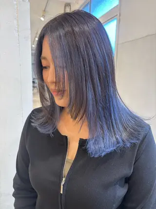 ミディアム カラー てんま さやかのヘアスタイル