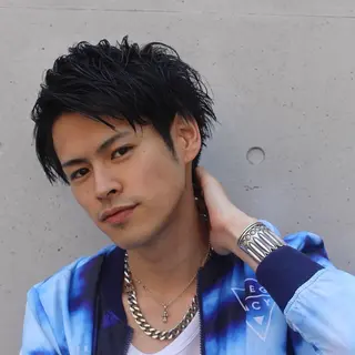 ショート カラー パーマ メンズ JUNTA 梅田茶屋町のヘアスタイル